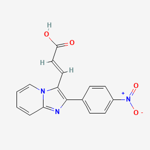 molecular formula C16H11N3O4 B1638196 3-[2-(4-Nitrophenyl)imidazo[1,2-a]pyridin-3-yl]acrylic acid 