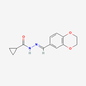molecular formula C13H14N2O3 B1638232 N-[(E)-2,3-Dihydro-1,4-benzodioxin-6-ylmethylideneamino]cyclopropanecarboxamide 