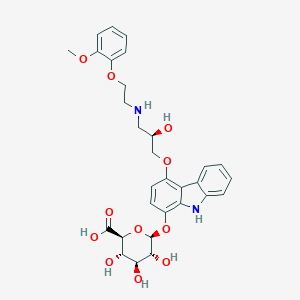 molecular formula C30H34N2O11 B163824 1-Hydroxycarvedilol O-glucuronide CAS No. 136657-37-9
