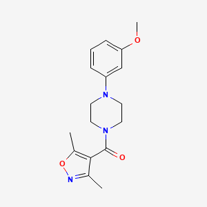 molecular formula C17H21N3O3 B1638277 Methanone, (3,5-dimethyl-4-isoxazolyl)[4-(3-methoxyphenyl)-1-piperazinyl]- 