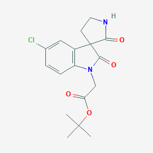 molecular formula C17H19ClN2O4 B163828 叔丁基2-(5-氯-2,2'-二氧代螺[吲哚-3,3'-吡咯烷]-1-基)乙酸酯 CAS No. 916048-02-7