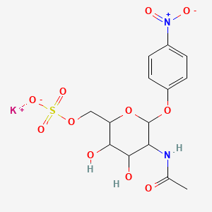 molecular formula C14H17KN2O11S B1638297 Potassium;[5-acetamido-3,4-dihydroxy-6-(4-nitrophenoxy)oxan-2-yl]methyl sulfate 