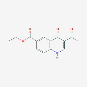 molecular formula C14H13NO4 B1638338 Ethyl 3-acetyl-4-oxo-1,4-dihydroquinoline-6-carboxylate 
