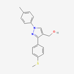 molecular formula C18H18N2OS B1638380 (1-(4-Methylphenyl)-3-(4-(methylthio)phenyl)-1H-pyrazol-4-yl)methanol CAS No. 618383-33-8