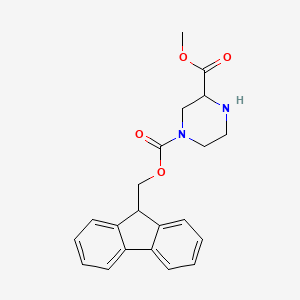 molecular formula C21H22N2O4 B1638447 Methyl 4-Fmoc-piperazine-2-carboxylate 