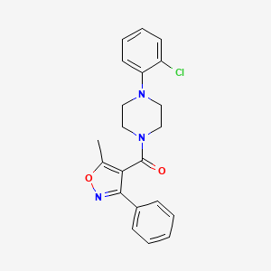 molecular formula C21H20ClN3O2 B1638465 Methanone, [4-(2-chlorophenyl)-1-piperazinyl](5-methyl-3-phenyl-4-isoxazolyl)- 