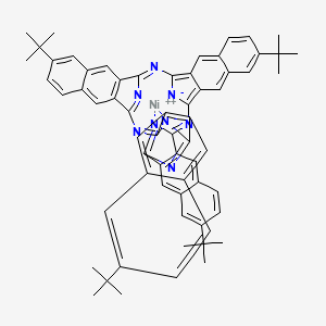 molecular formula C64H56N8Ni B1638482 Nickel(2+);8,21,34,47-tetratert-butyl-2,15,28,41,53,55-hexaza-54,56-diazanidatridecacyclo[40.10.1.13,14.116,27.129,40.04,13.06,11.017,26.019,24.030,39.032,37.043,52.045,50]hexapentaconta-1,3,5,7,9,11,13,15,17(26),18,20,22,24,27(55),28,30(39),31,33,35,37,40,42(53),43(52),44,46,48,50-heptacosaene 