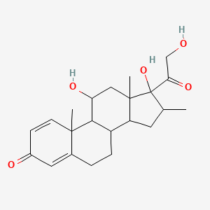 molecular formula C22H30O5 B1638490 11,17-dihydroxy-17-(2-hydroxyacetyl)-10,13,16-trimethyl-7,8,9,11,12,14,15,16-octahydro-6H-cyclopenta[a]phenanthren-3-one 