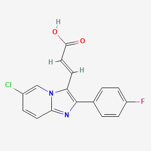 molecular formula C16H10ClFN2O2 B1638734 3-(6-Chloro-2-(4-fluorophenyl)imidazo[1,2-a]pyridin-3-yl)acrylic acid 