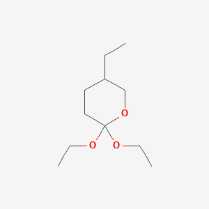 molecular formula C11H22O3 B163893 2,2-Diethoxy-5-ethyloxane CAS No. 139054-16-3