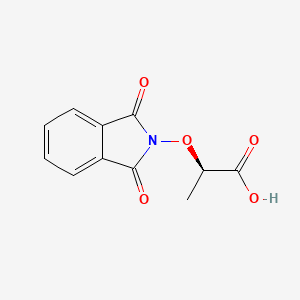 molecular formula C11H9NO5 B1638946 Propanoic acid, 2-[(1,3-dihydro-1,3-dioxo-2H-isoindol-2-YL)oxy]-, (2R)- 