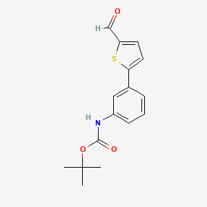 molecular formula C16H17NO3S B1639264 tert-Butyl (3-(5-formylthiophen-2-yl)phenyl)carbamate 