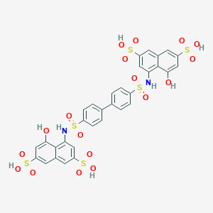 molecular formula C32H24N2O18S6 B163938 4,4'-(4,4'-Biphenyldiylbis(sulfonylamino))bis(5-hydroxy-2,7-naphthalenedisulfonic acid) CAS No. 130798-64-0