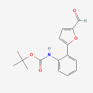 molecular formula C16H17NO4 B1639438 tert-Butyl (2-(5-formylfuran-2-yl)phenyl)carbamate 
