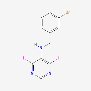 molecular formula C11H8BrI2N3 B1639483 n-(3-Bromobenzyl)-4,6-diiodopyrimidin-5-amine 