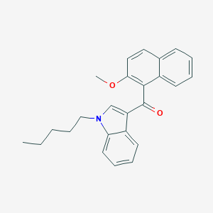 molecular formula C25H25NO2 B163949 Methanone, (2-methoxy-1-naphthalenyl)(1-pentyl-1H-indol-3-yl)- CAS No. 824960-76-1