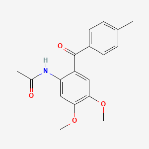 molecular formula C18H19NO4 B1639504 N-[4,5-Dimethoxy-2-(4-methyl-benzoyl)-phenyl]-acetamide 