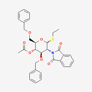 molecular formula C32H33NO7S B1639534 [(2R,3S,4R,5R,6S)-5-(1,3-dioxoisoindol-2-yl)-6-ethylsulfanyl-4-phenylmethoxy-2-(phenylmethoxymethyl)oxan-3-yl] acetate 