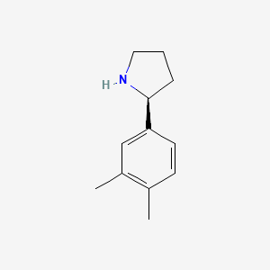 molecular formula C12H17N B1639565 (2S)-2-(3,4-dimethylphenyl)pyrrolidine 
