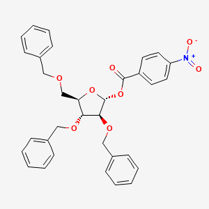 molecular formula C33H31NO8 B1639576 (2R,3S,4R,5R)-3,4-Bis(benzyloxy)-5-((benzyloxy)methyl)tetrahydrofuran-2-yl 4-nitrobenzoate 