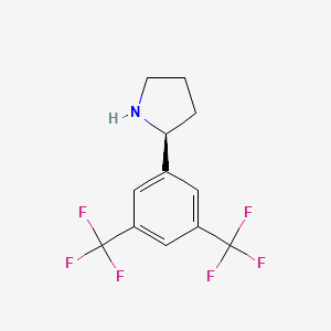 molecular formula C12H11F6N B1639589 (2S)-2-[3,5-bis(trifluoromethyl)phenyl]pyrrolidine 