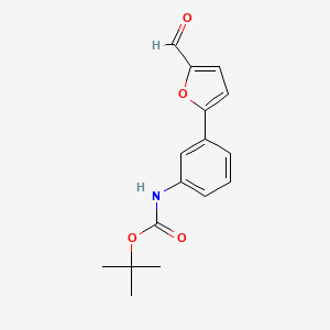 molecular formula C16H17NO4 B1639592 tert-Butyl (3-(5-formylfuran-2-yl)phenyl)carbamate 
