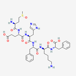 (4S)-5-[[(2S)-1-[[(2S)-1-[[(2R)-6-amino-1-[[(1S)-1-carboxy-2-phenylethyl]amino]-1-oxohexan-2-yl]amino]-1-oxo-3-phenylpropan-2-yl]amino]-3-(1H-imidazol-5-yl)-1-oxopropan-2-yl]amino]-4-[[(2S)-2-amino-4-methylsulfinylbutanoyl]amino]-5-oxopentanoic acid