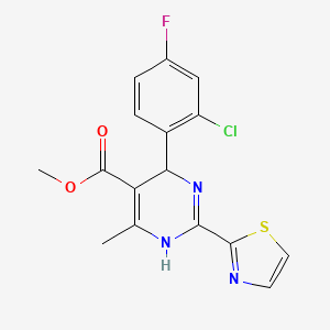 molecular formula C16H13ClFN3O2S B1639613 Methyl 4-(2-Chloro-4-fluorophenyl)-6-methyl-2-(2-thiazolyl)-1,4-dihydropyrimidine-5-carboxylate 