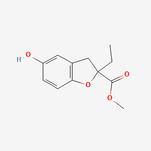 molecular formula C12H14O4 B1639774 METHYL 2-ETHYL-5-HYDROXY-3H-1-BENZOFURAN-2-CARBOXYLATE 