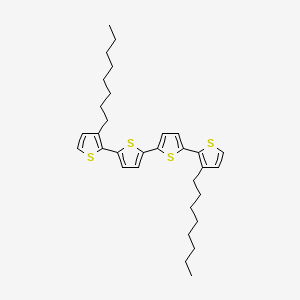 molecular formula C32H42S4 B1640054 2-(3-Octylthiophen-2-yl)-5-[5-(3-octylthiophen-2-yl)thiophen-2-yl]thiophene 
