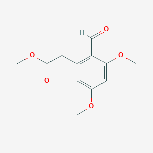 molecular formula C12H14O5 B1640095 Methyl 2-formyl-3,5-dimethoxyphenylacetate 