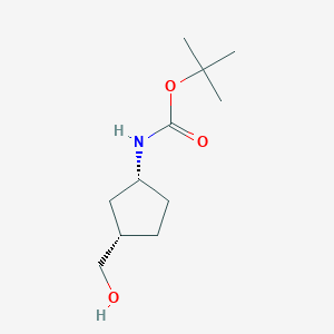 molecular formula C11H21NO3 B1640152 tert-butyl N-[(1R,3S)-3-(hydroxymethyl)cyclopentyl]carbamate CAS No. 167081-31-4