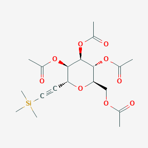 (2R,3R,4R,5R,6R)-2-(acetoxymethyl)-6-((trimethylsilyl)ethynyl)tetrahydro-2H-pyran-3,4,5-triyl triacetate