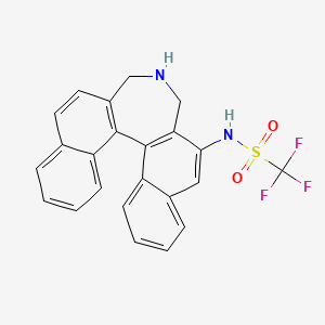 molecular formula C23H17F3N2O2S B1640335 N-(13-azapentacyclo[13.8.0.02,11.03,8.018,23]tricosa-1(15),2(11),3,5,7,9,16,18,20,22-decaen-10-yl)-1,1,1-trifluoromethanesulfonamide CAS No. 871915-77-4