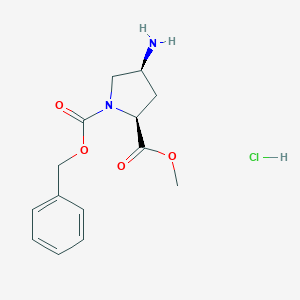 molecular formula C14H19ClN2O4 B164049 (2S,4S)-1-Benzyl 2-methyl 4-aminopyrrolidine-1,2-dicarboxylate hydrochloride CAS No. 1212395-57-7