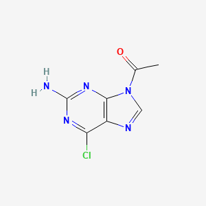 molecular formula C7H6ClN5O B1640534 1-(2-Amino-6-chloro-9H-purin-9-yl)ethanone 
