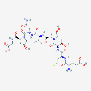 (4S)-4-Amino-5-[[(2S)-1-[[(2S,3R)-1-[(2S,4R)-2-[[(2S)-1-[[(2S)-4-amino-1-[(2S,4R)-2-(carboxymethylcarbamoyl)-4-hydroxypyrrolidin-1-yl]-1,4-dioxobutan-2-yl]amino]-3-methyl-1-oxobutan-2-yl]carbamoyl]-4-hydroxypyrrolidin-1-yl]-3-hydroxy-1-oxobutan-2-yl]amino]-4-methylsulfanyl-1-oxobutan-2-yl]amino]-5-oxopentanoic acid