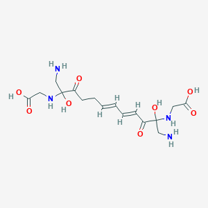 molecular formula C16H26N4O8 B164069 2-[[(6E,8E)-1,12-diamino-11-(carboxymethylamino)-2,11-dihydroxy-3,10-dioxododeca-6,8-dien-2-yl]amino]acetic acid CAS No. 143673-93-2
