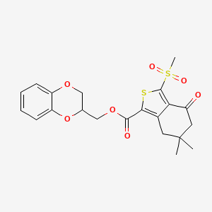 Benzo[c]thiophene-1-carboxylic acid,4,5,6,7-tetrahydro-6,6-dimethyl-3-(methylsulfonyl)-4-oxo-,(2,3-dihydro-1,4-benzodioxin-2-yl)methyl ester