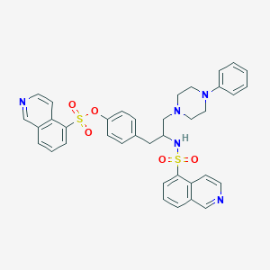 molecular formula C37H35N5O5S2 B164097 4-(2-(Isoquinoline-5-sulfonamido)-3-(4-phenylpiperazin-1-yl)propyl)phenyl isoquinoline-5-sulfonate CAS No. 129695-80-3