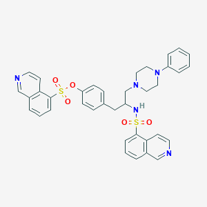 molecular formula C37H35N5O5S2 B164097 N-(1-(对-(5-异喹啉磺酰)苯甲基)-2-(4-苯基哌嗪基)乙基)-5-异喹啉磺酰胺 CAS No. 129695-80-3