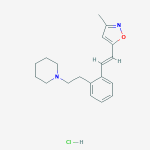 molecular formula C19H25ClN2O B164109 (E)-1-(2-(2-(2-(3-Methyl-5-isoxazolyl)ethenyl)phenoxy)ethyl)piperidine monohydrochloride CAS No. 139193-88-7