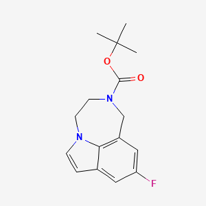 molecular formula C16H19FN2O2 B1641227 tert-butyl 9-fluoro-3,4-dihydro-[1,4]diazepino[6,7,1-hi]indole-2(1H)-carboxylate 