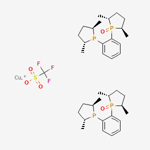 molecular formula C37H56CuF3O5P4S B1641279 Bis[(2R,5R)-1-(2-[(2R,5R)-2,5-dimethyl-1-phospholanyl]phenyl)-2,5-dimethylphospholane 1-oxide]copper(I) triflate 