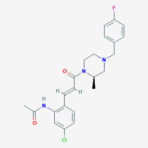 molecular formula C23H25ClFN3O2 B1641283 N-[5-Chloro-2-[(1E)-3-[(2R)-4-[(4-fluorophenyl)methyl]-2-methyl-1-piperazinyl]-3-oxo-1-propen-1-YL]phenyl]-acetamide 