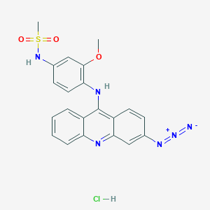 molecular formula C21H19ClN6O3S B164133 N-(4-((3-Azido-9-acridinyl)amino)-3-methoxyphenyl)methanesulfonamide monohydrochloride CAS No. 125783-39-3