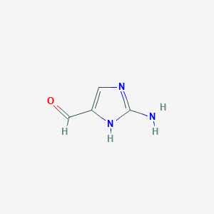 molecular formula C4H5N3O B164137 2-Amino-1H-imidazole-5-carbaldehyde CAS No. 133746-66-4
