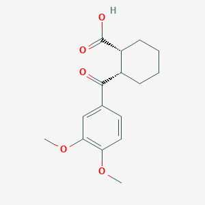 molecular formula C16H20O5 B1641372 cis-2-(3,4-Dimethoxybenzoyl)cyclohexane-1-carboxylic acid 