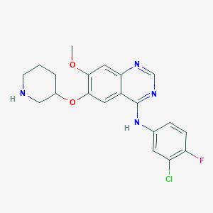 molecular formula C20H20ClFN4O2 B1641453 N-(3-chloro-4-fluorophenyl)-7-methoxy-6-piperidin-3-yloxyquinazolin-4-amine 