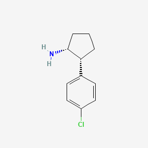 molecular formula C11H14ClN B1641603 cis-2-(4-Chlorophenyl)cyclopentanamine 